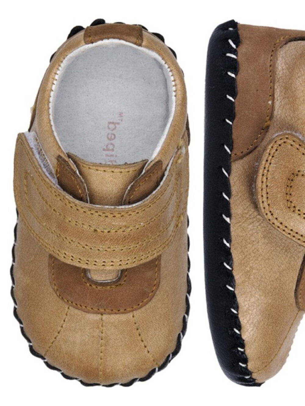 Pediped Cooper 6-12 months infant leather mocs shoes tan brown NWT